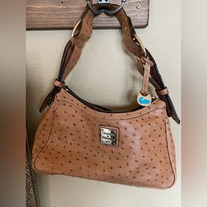 Dooney & Bourke tan ostrich bag